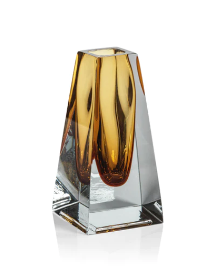 Corinthia-Amber Polished glass vase