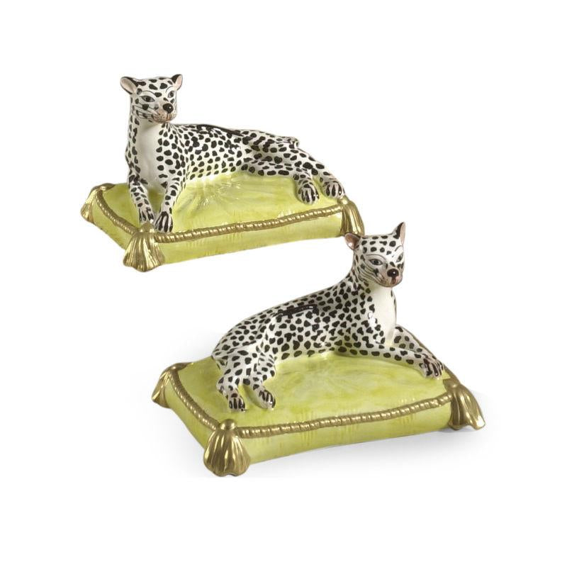 Yellow  Snow Leopard  Leopard  Italian  Hand Painted  Decorative Accessories  Ceramic  Animals  Animal
