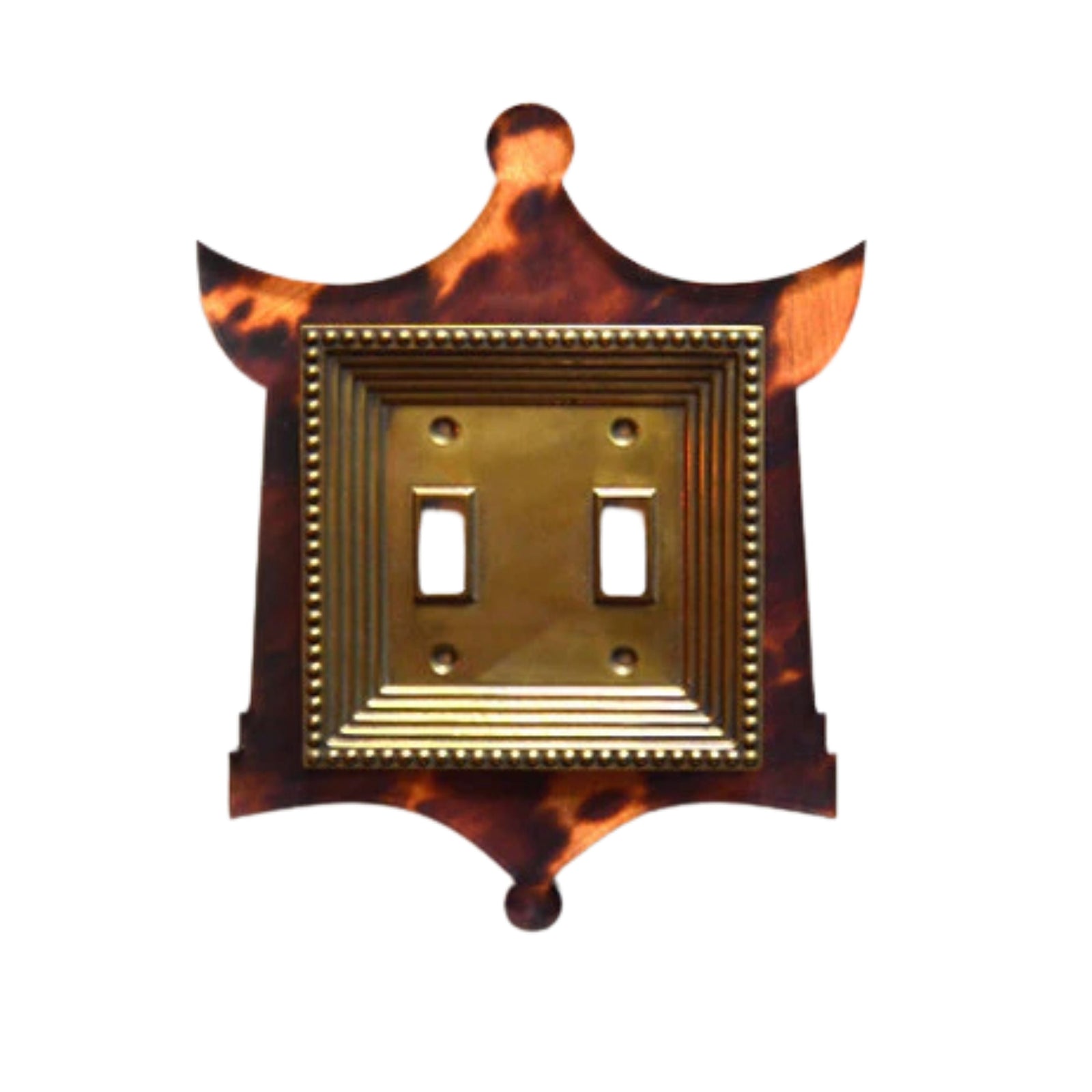 Pagoda Double Acrylic & Brass Switch Plates
