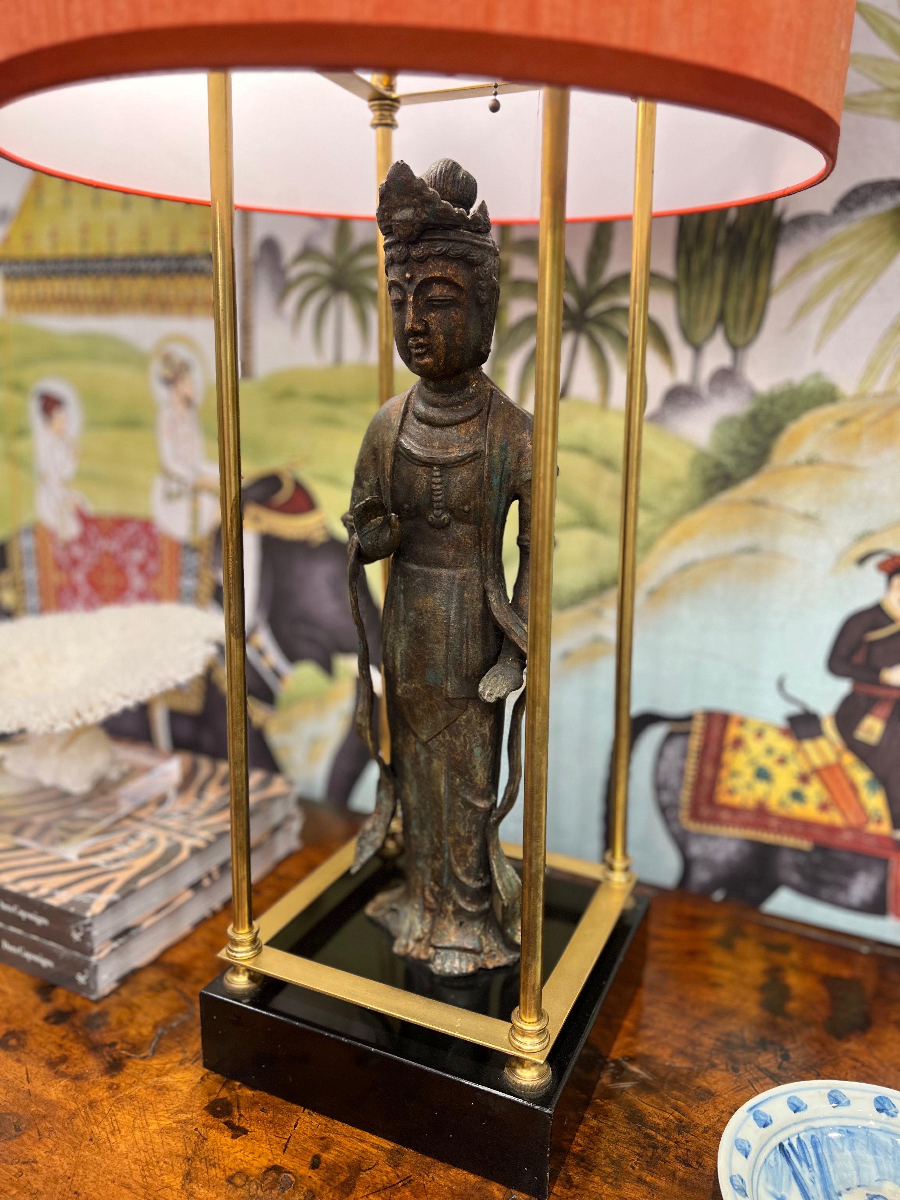 Billy Haines Bronze Asian Figure Lamp c. 1940