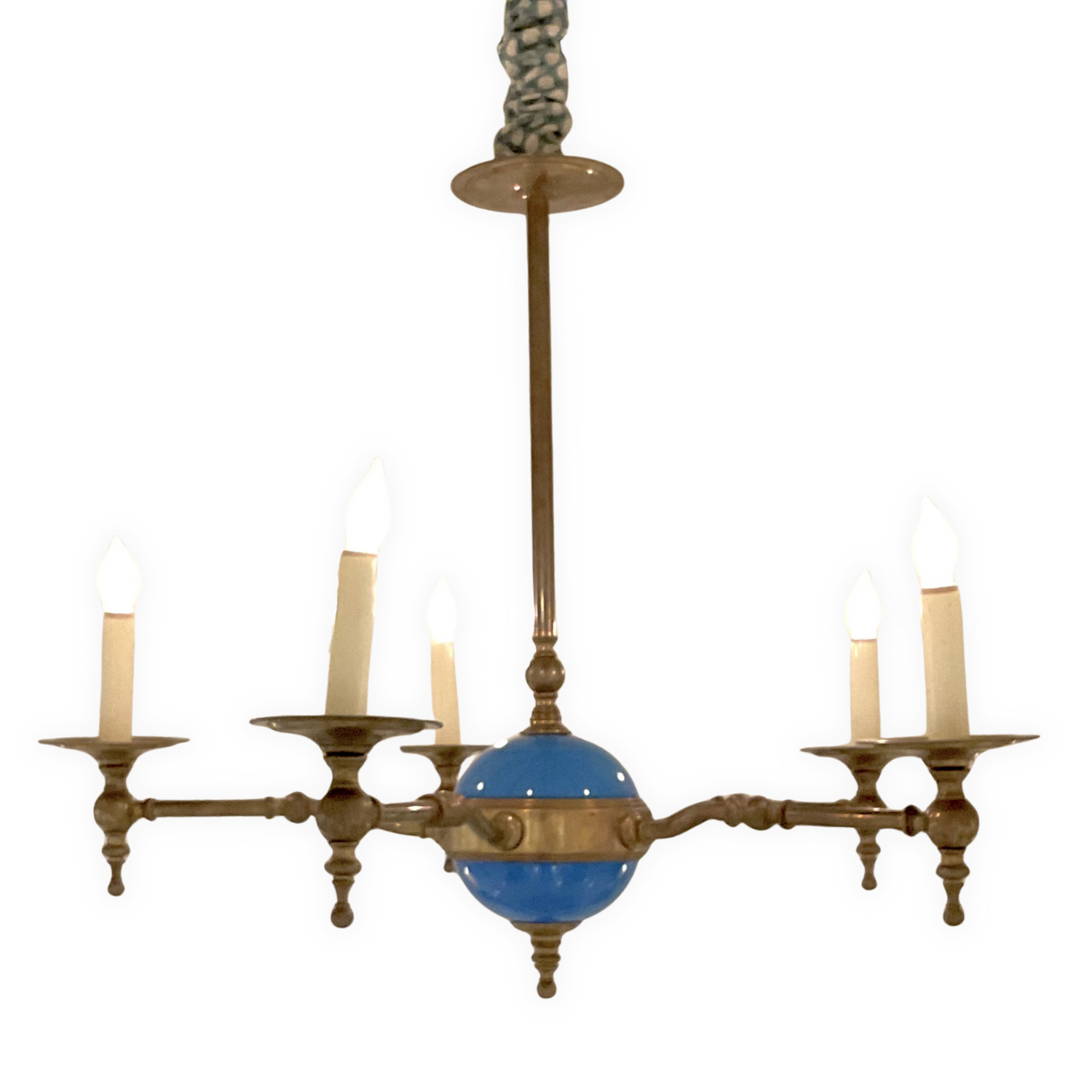 M. Jansen Style Blue Orb Chandelier