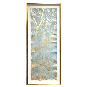 22" x 54" Gilded Textile Art
