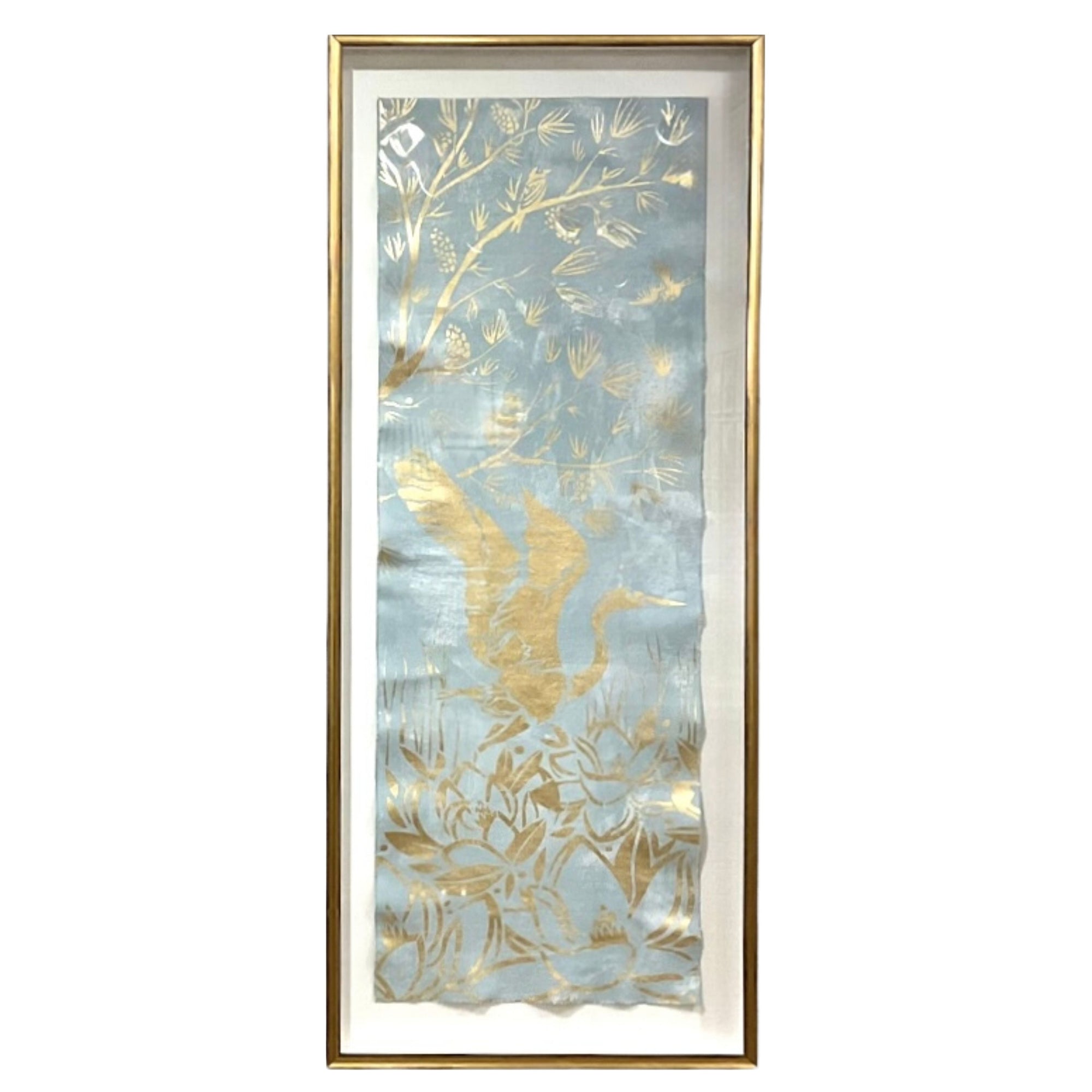 22" x 54" Gilded Textile Art