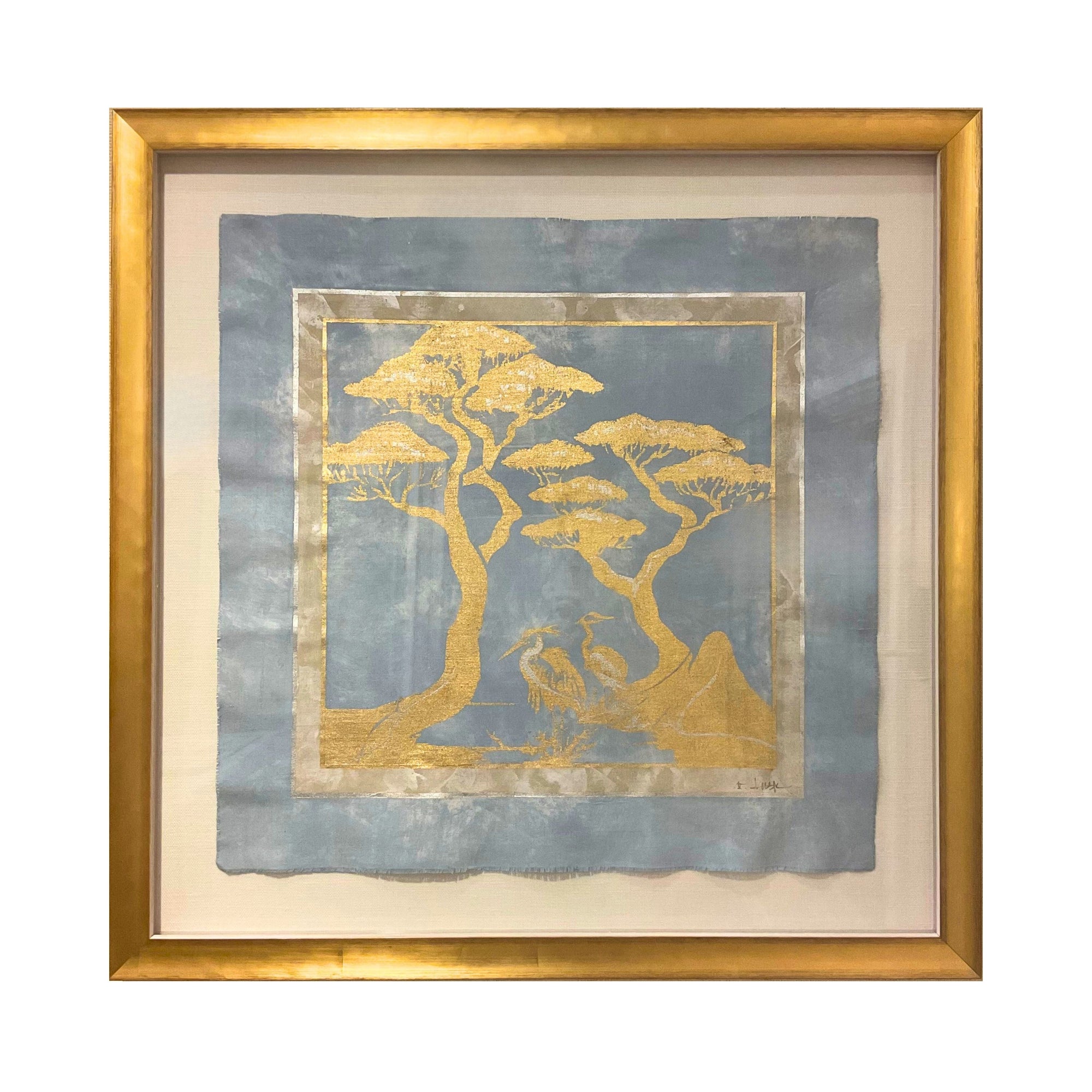 24" Gilded Textile Art