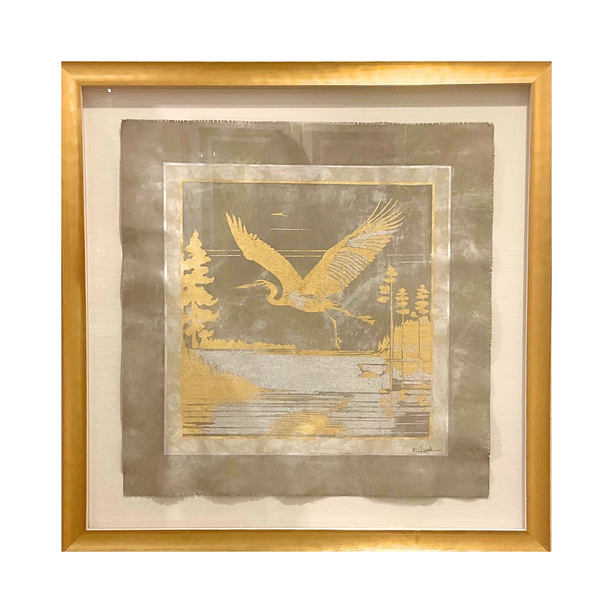 24" Gilded Textile Art