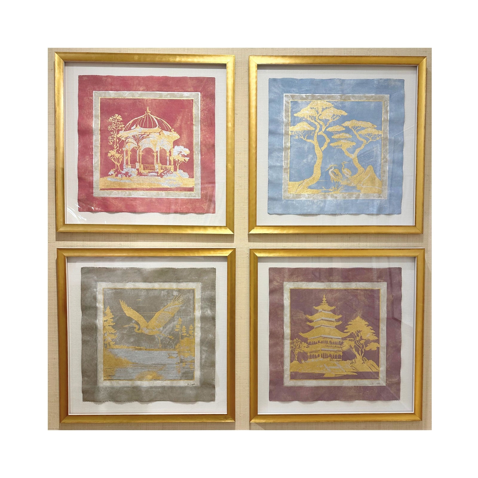 24" Gilded Textile Art