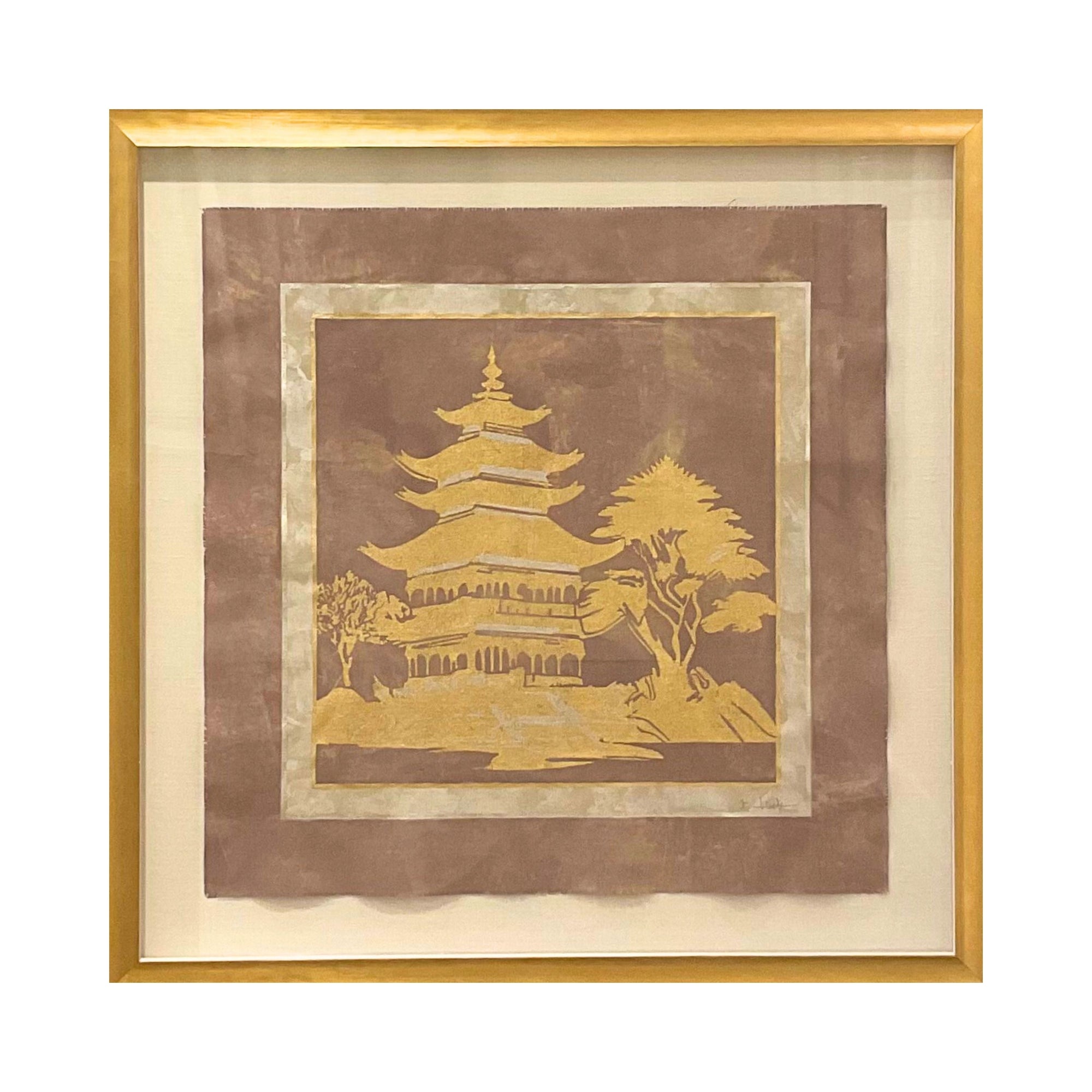 24" Gilded Textile Art