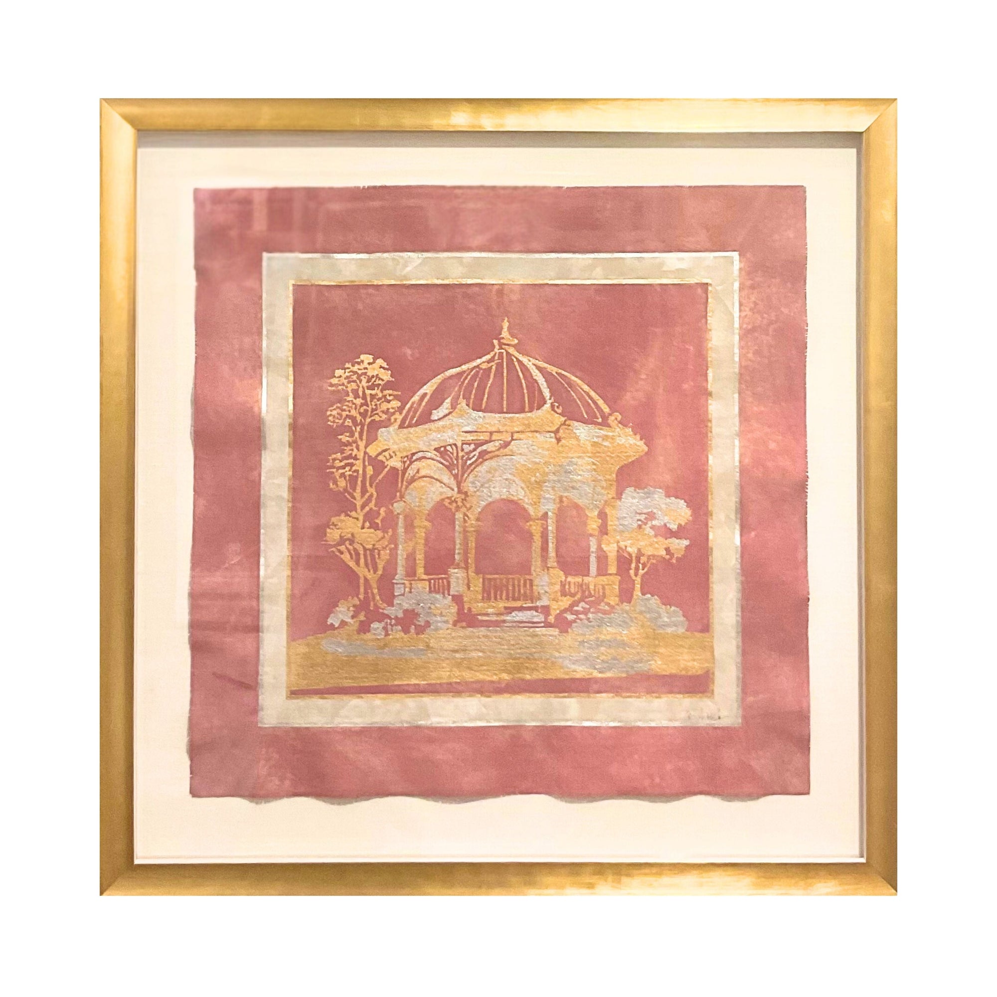 24" Gilded Textile Art