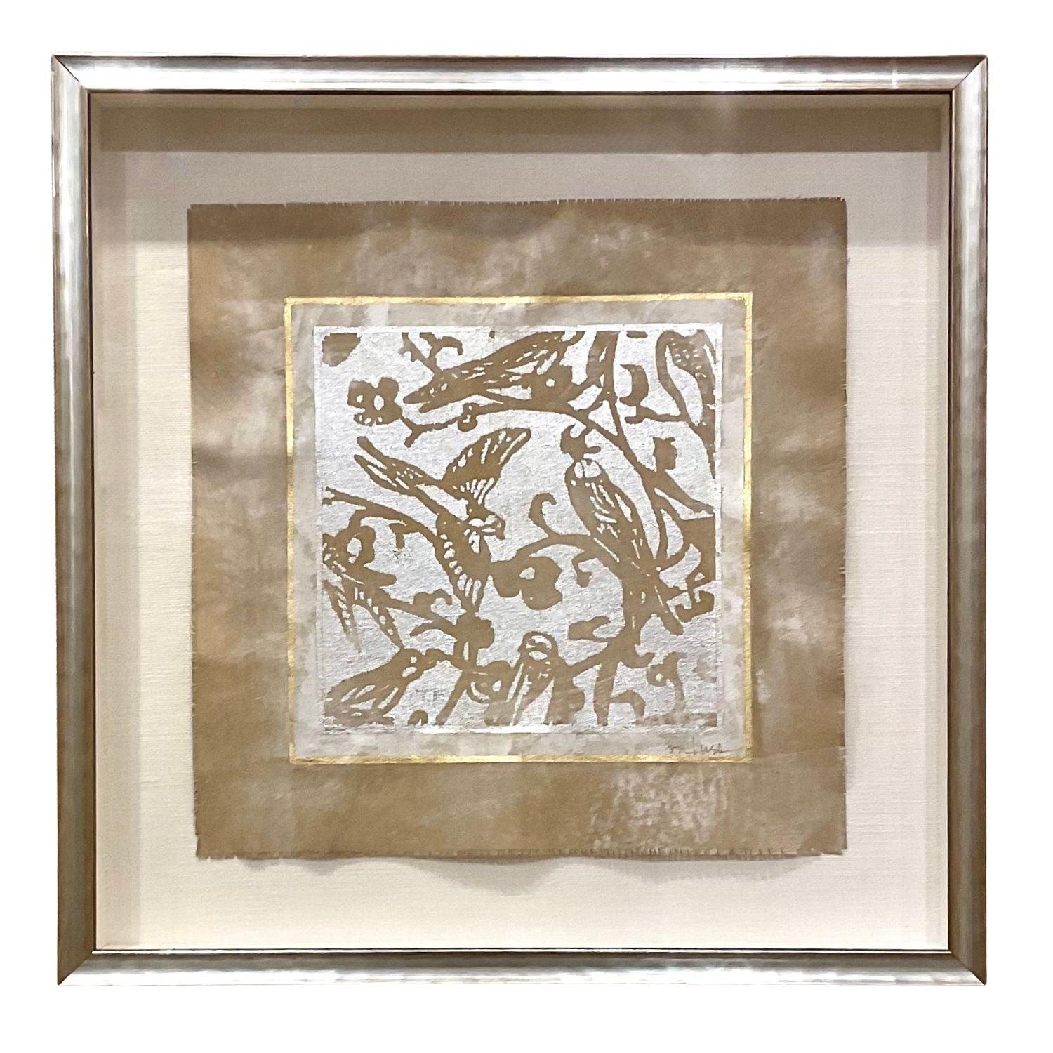 18" Gilded Textile Art