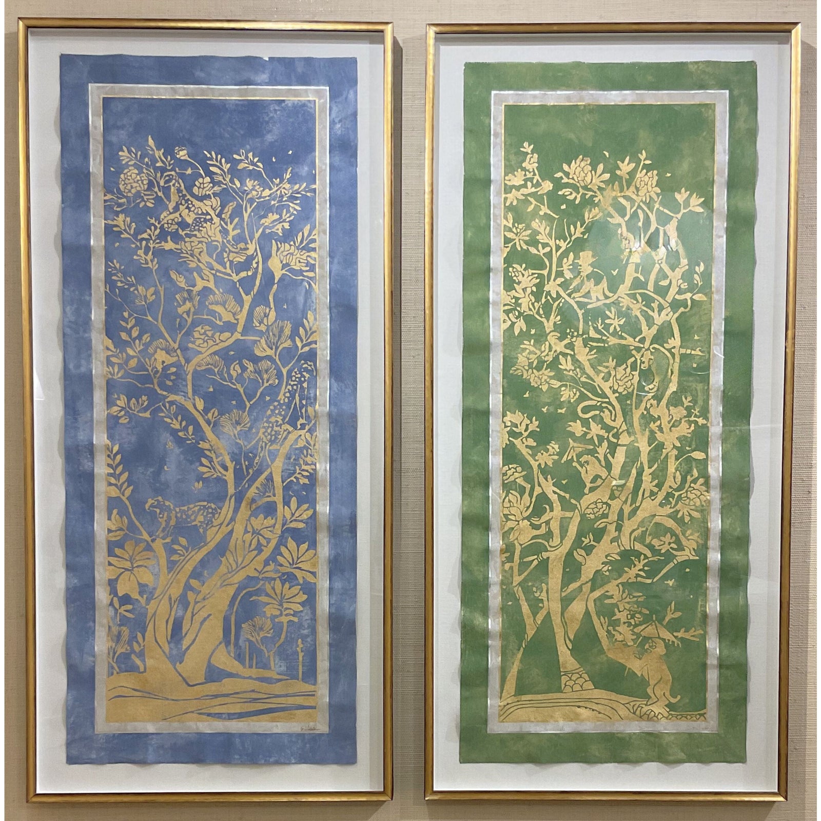 28" x 60" Gilded Textile Art