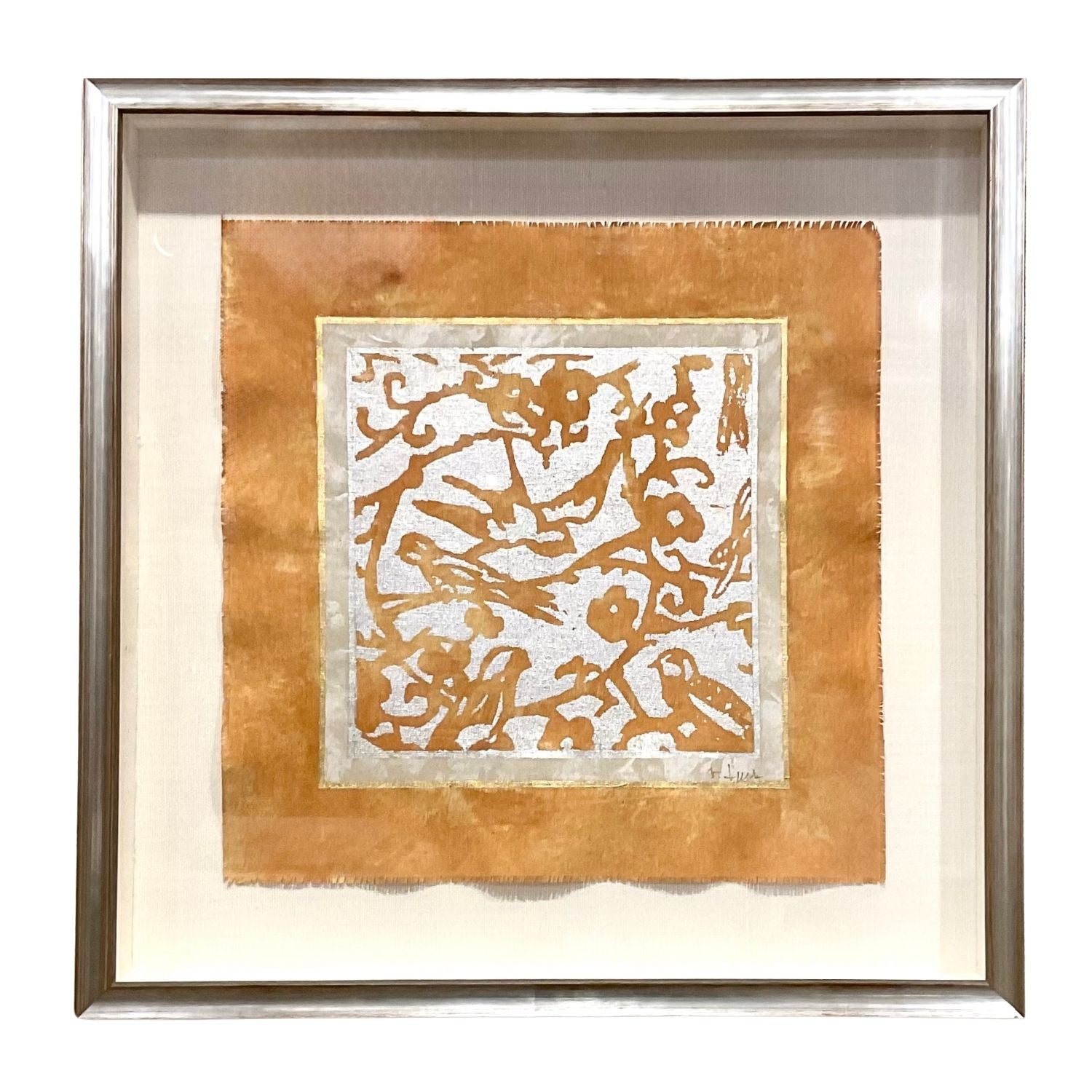 18" Gilded Textile Art