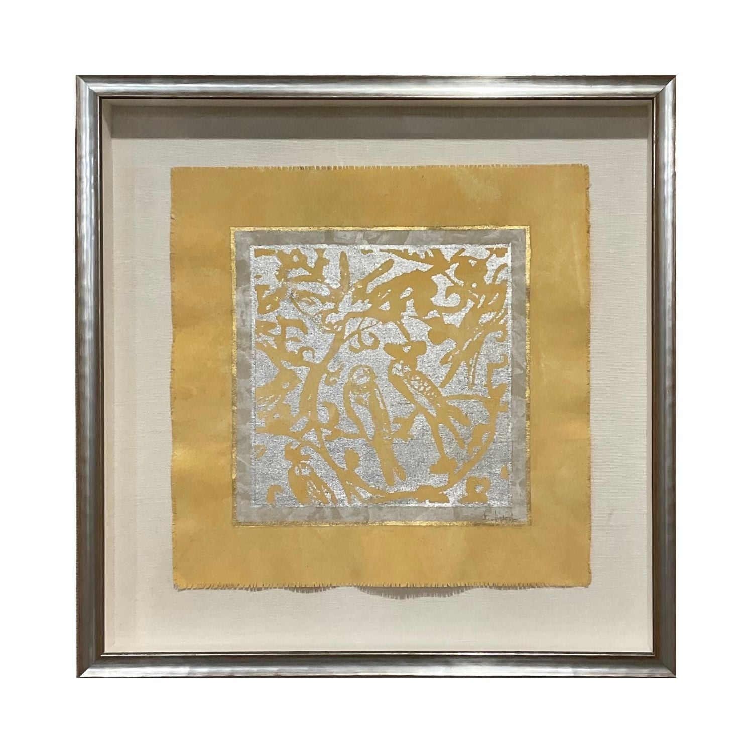 18" Gilded Textile Art