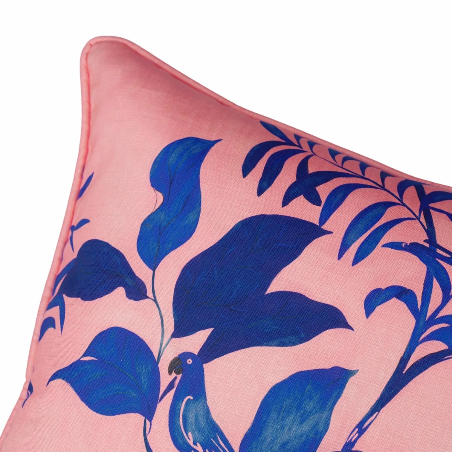 Parrots Pillow in Pink & Blue