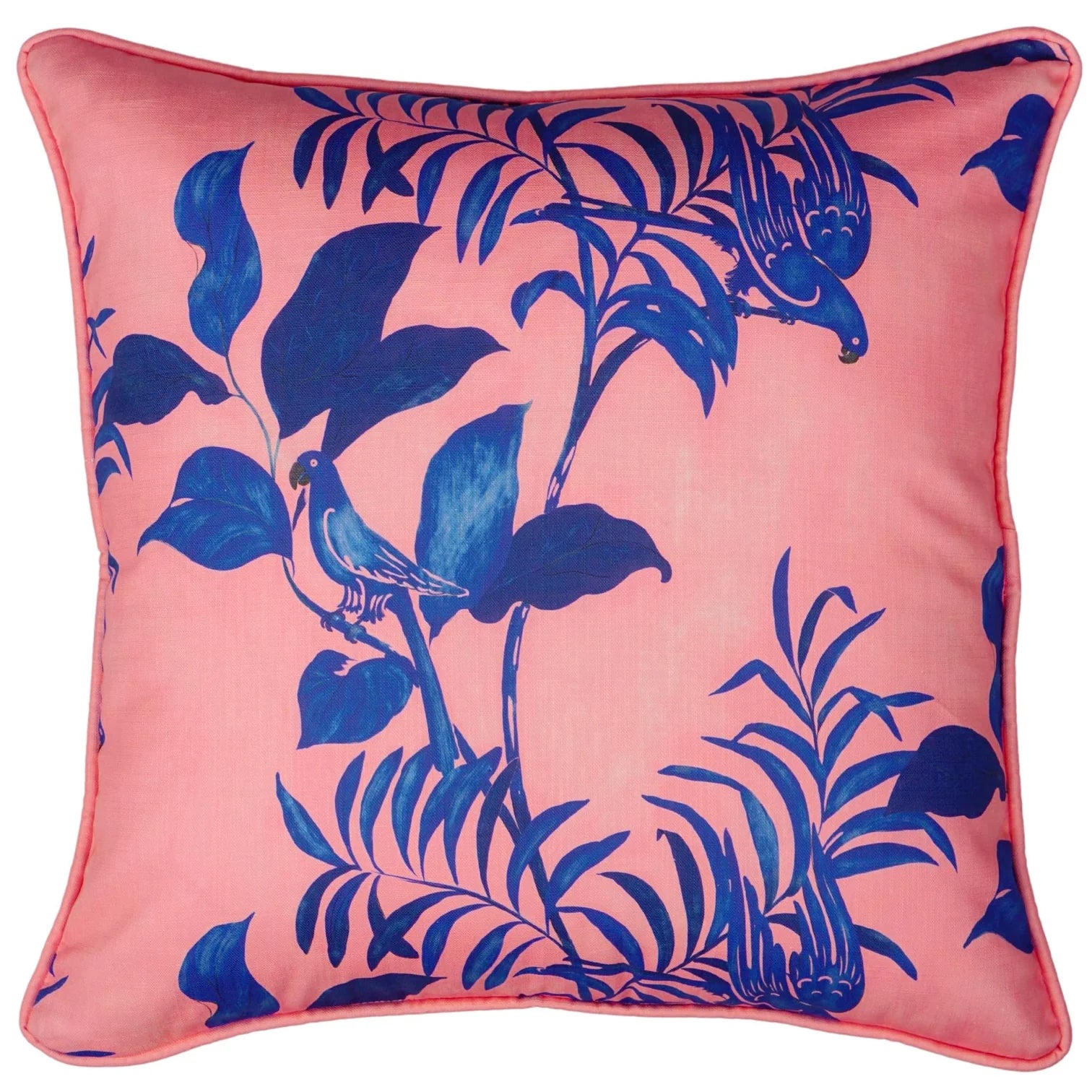 Parrots Pillow in Pink & Blue