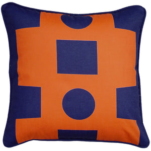 Abstract Pillow in Blue & Orange