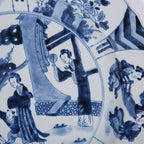 Blue and White Plate with Noble Lady Motif