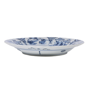 Blue and White Plate with Noble Lady Motif