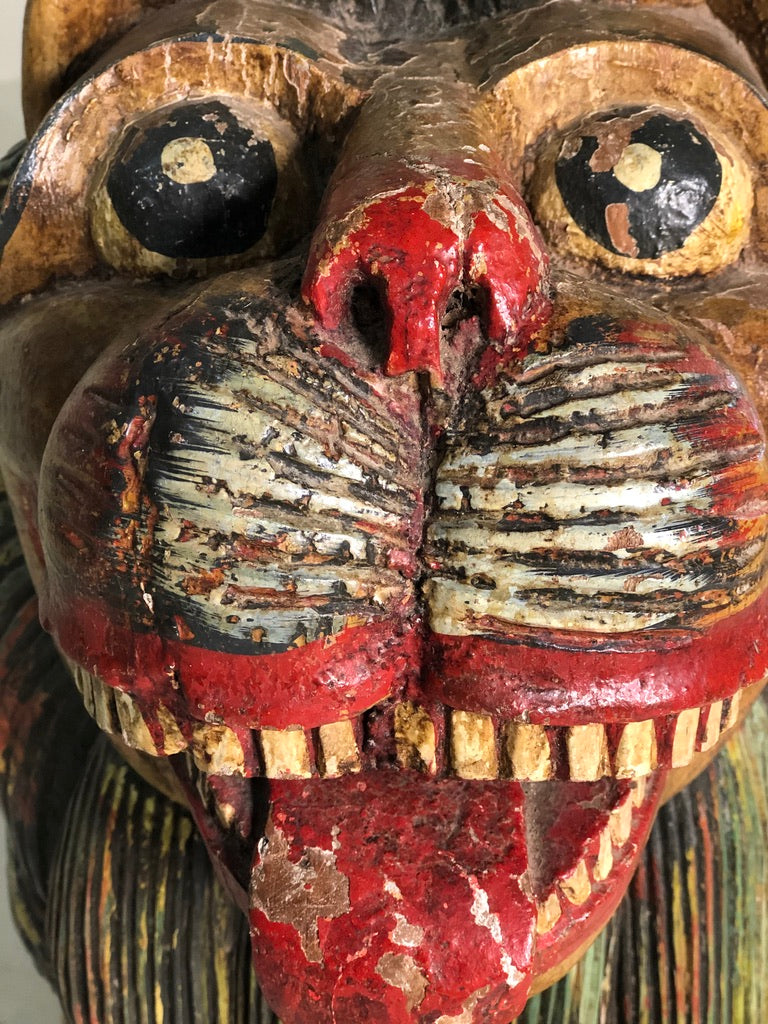 Vintage Carved and Painted Lion