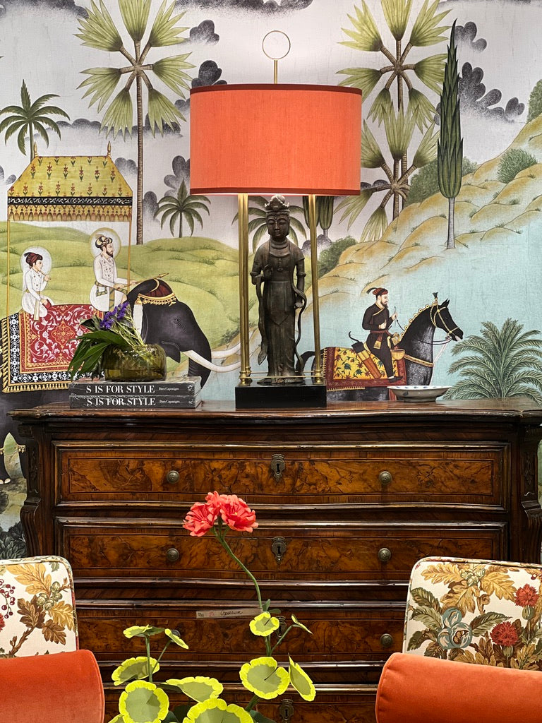 Billy Haines Bronze Asian Figure Lamp c. 1940