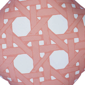Cane Back Pillow in Coral