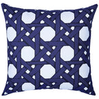 Cane Back Pillow in Navy