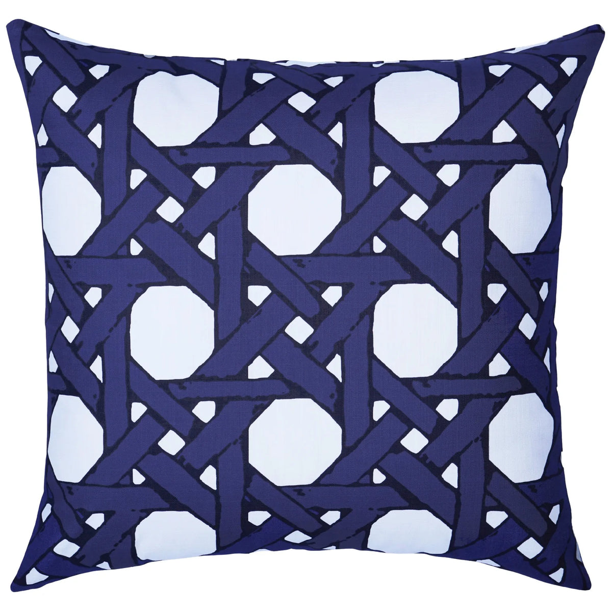 Cane Back Pillow in Navy