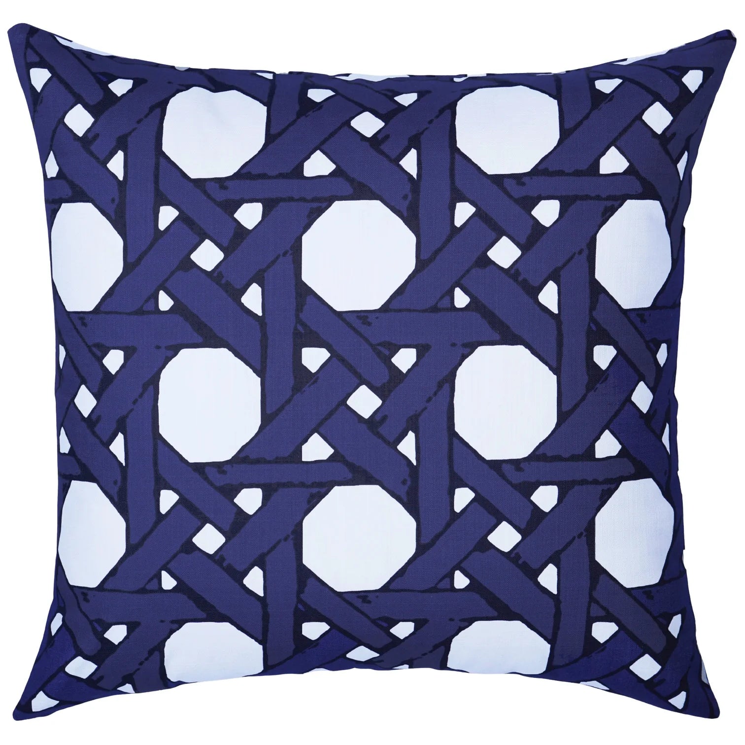 Cane Back Pillow in Navy