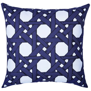 Cane Back Pillow in Navy