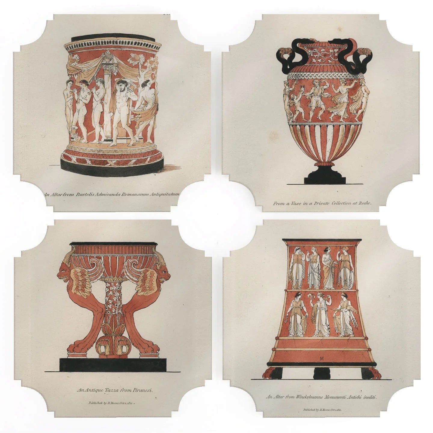 Roman Urns Acrylic Coasters