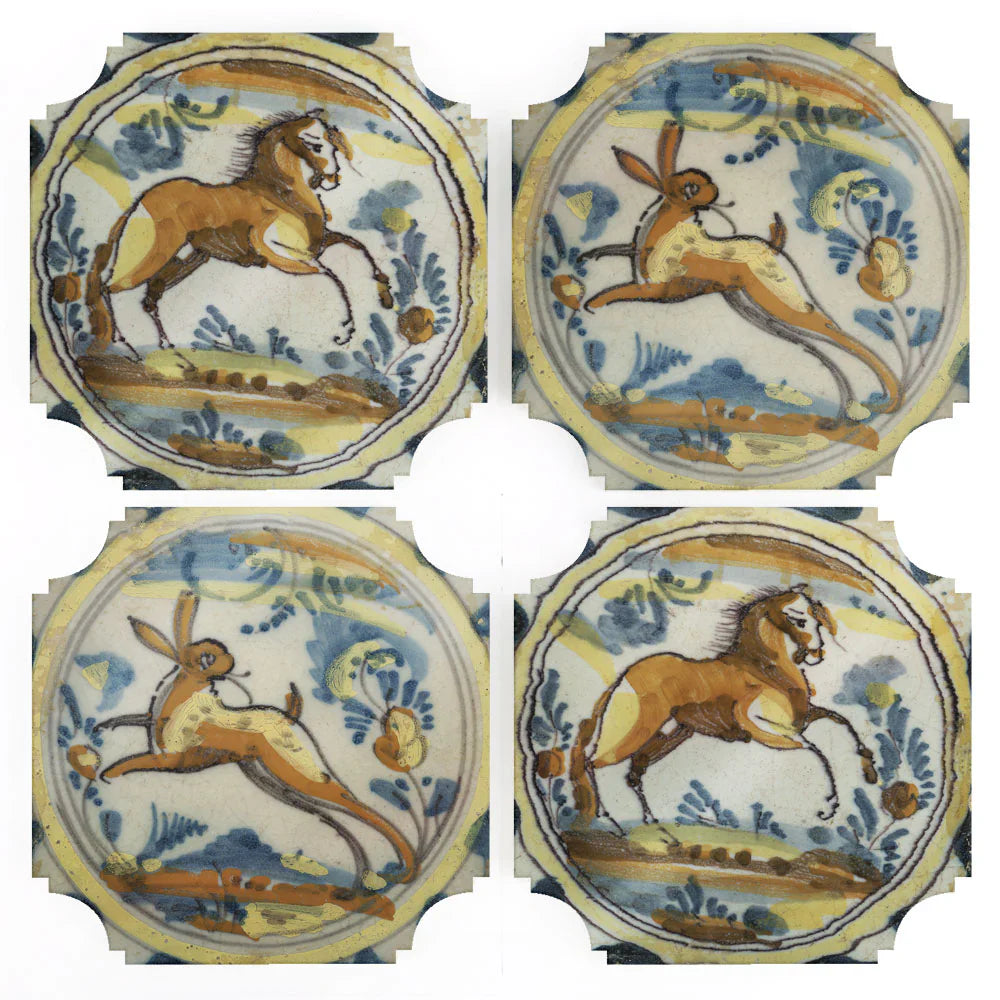 Bunny & Horse Italian Tile Acrylic Coasters