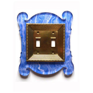 Rococo Double Acrylic & Brass Switch Plates