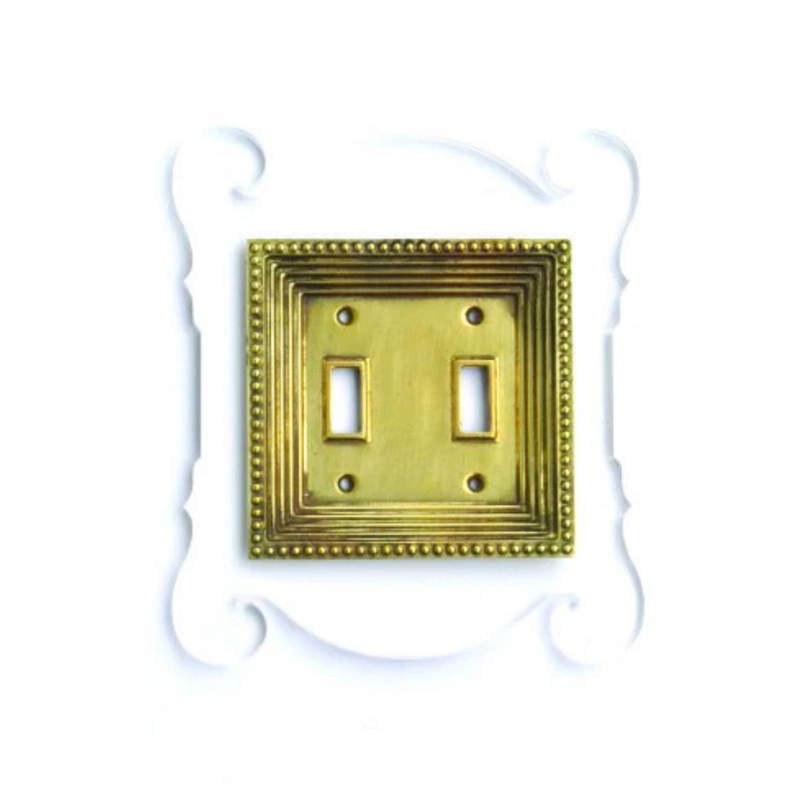 Rococo Double Acrylic & Brass Switch Plates