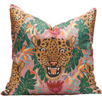 Fierce Leopard Pillow in Genuine Pink