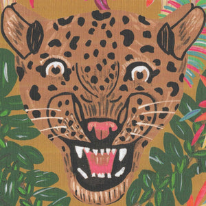 Fierce Leopard Pillow in Ochre
