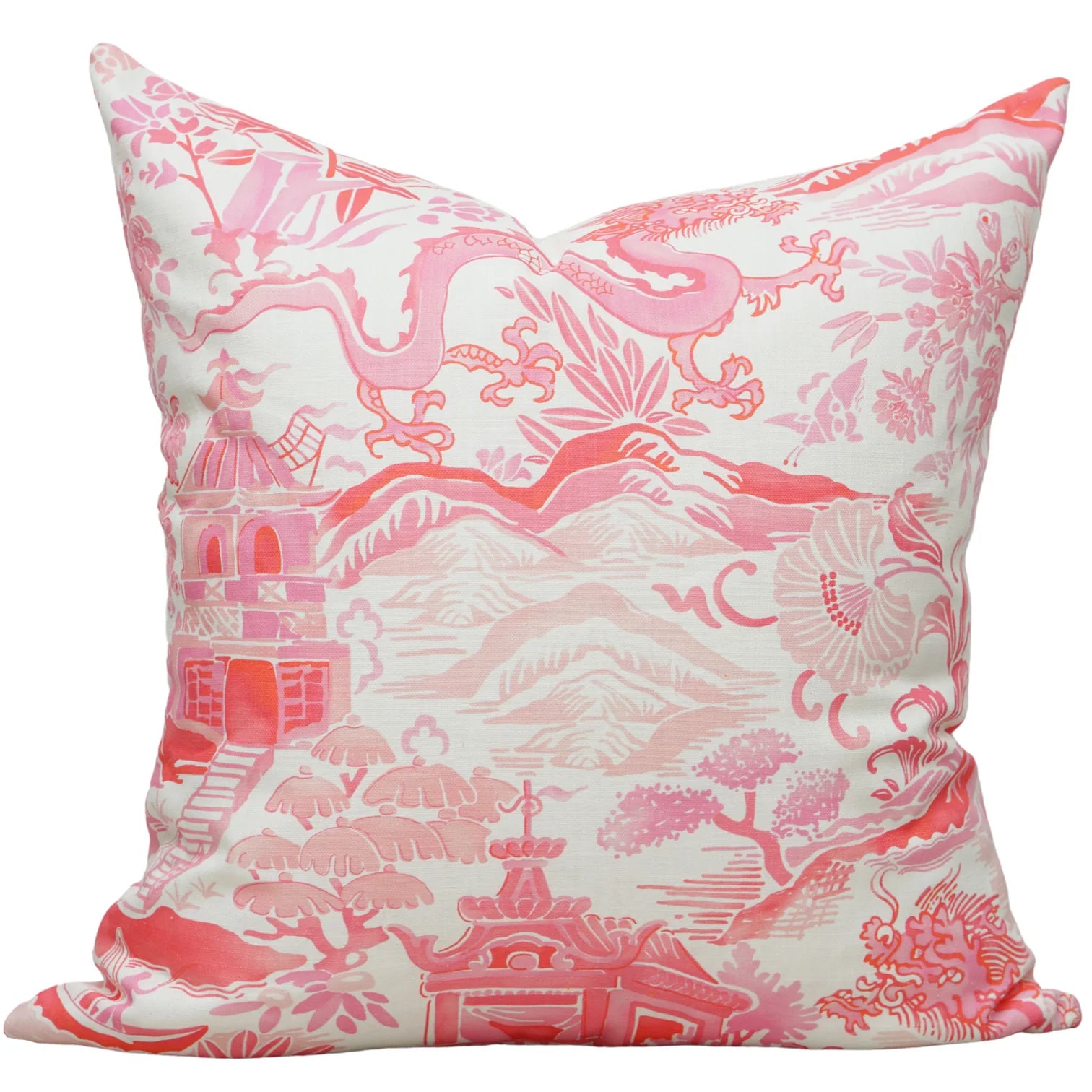 Gardens of Chinoise Pillow in Cherry Blossom Pink