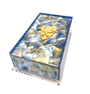 Shield Blue Acrylic Guest Towel Box