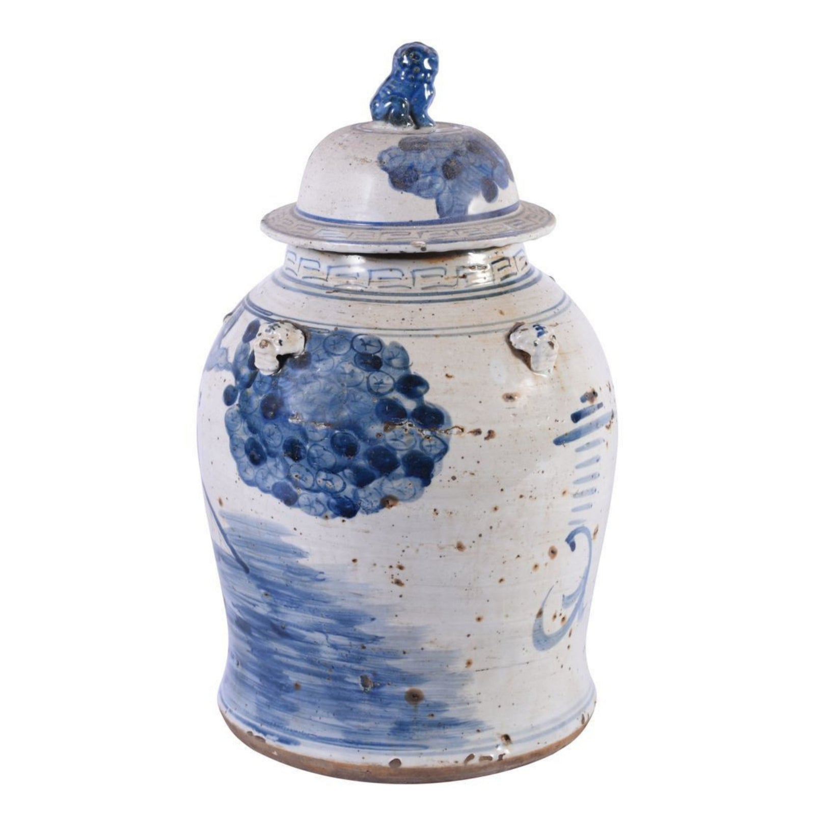 Large Vintage Temple Jar with Enchanted Children Motif
