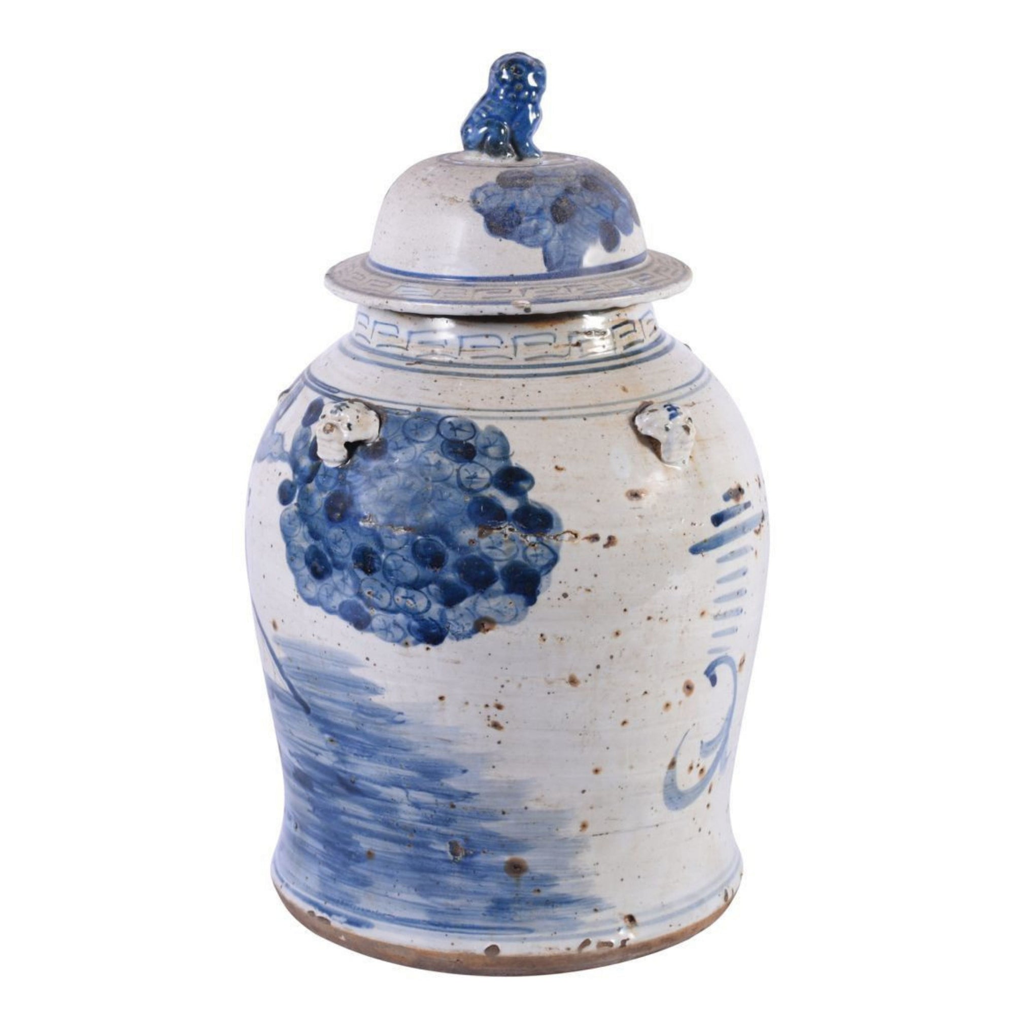 Large Vintage Temple Jar with Enchanted Children Motif
