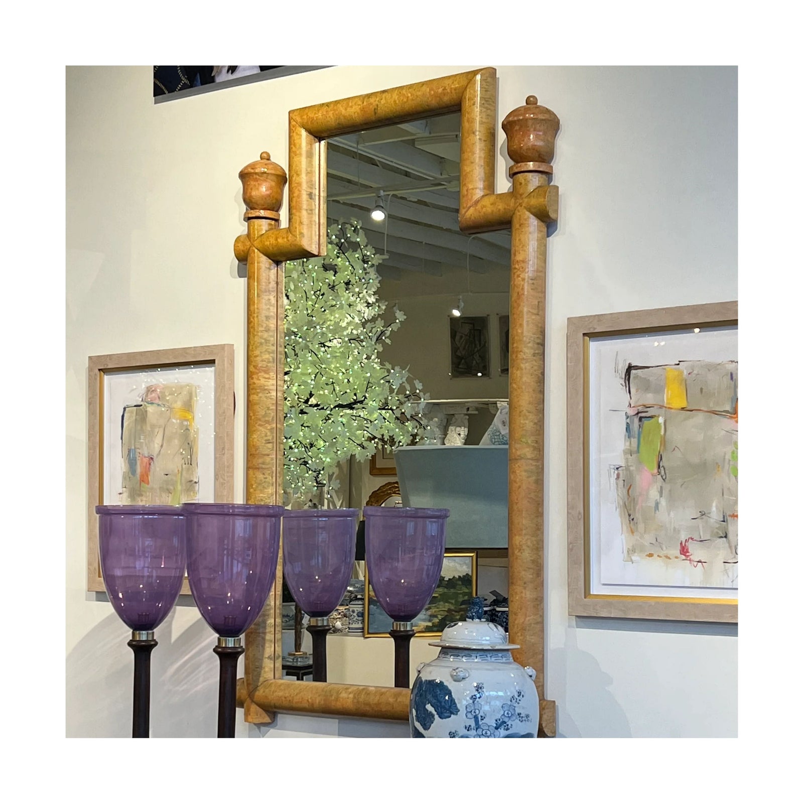 Vintage Neo-Classical Faux Painted Mirror c.1970