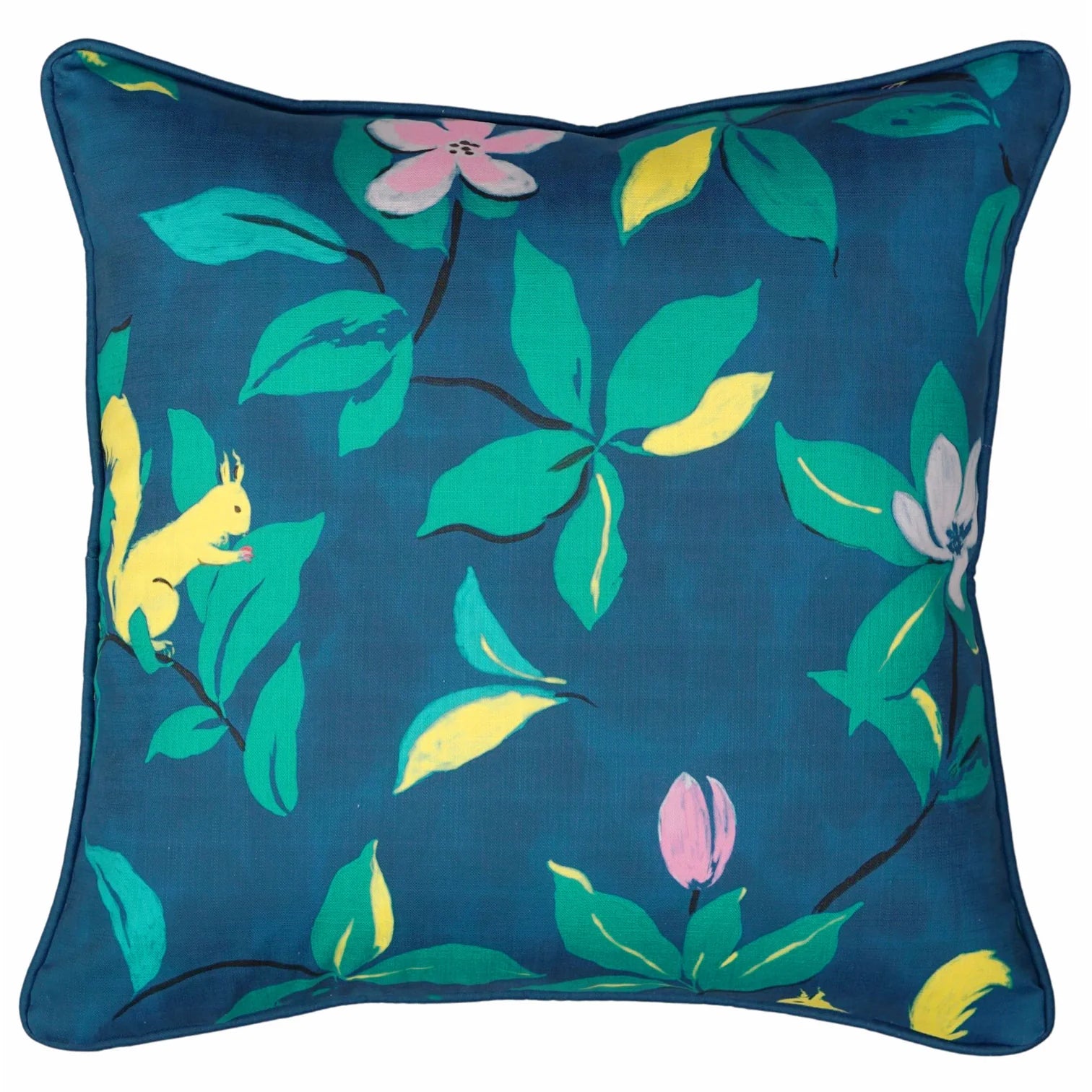Magnolias Pillow in Blue