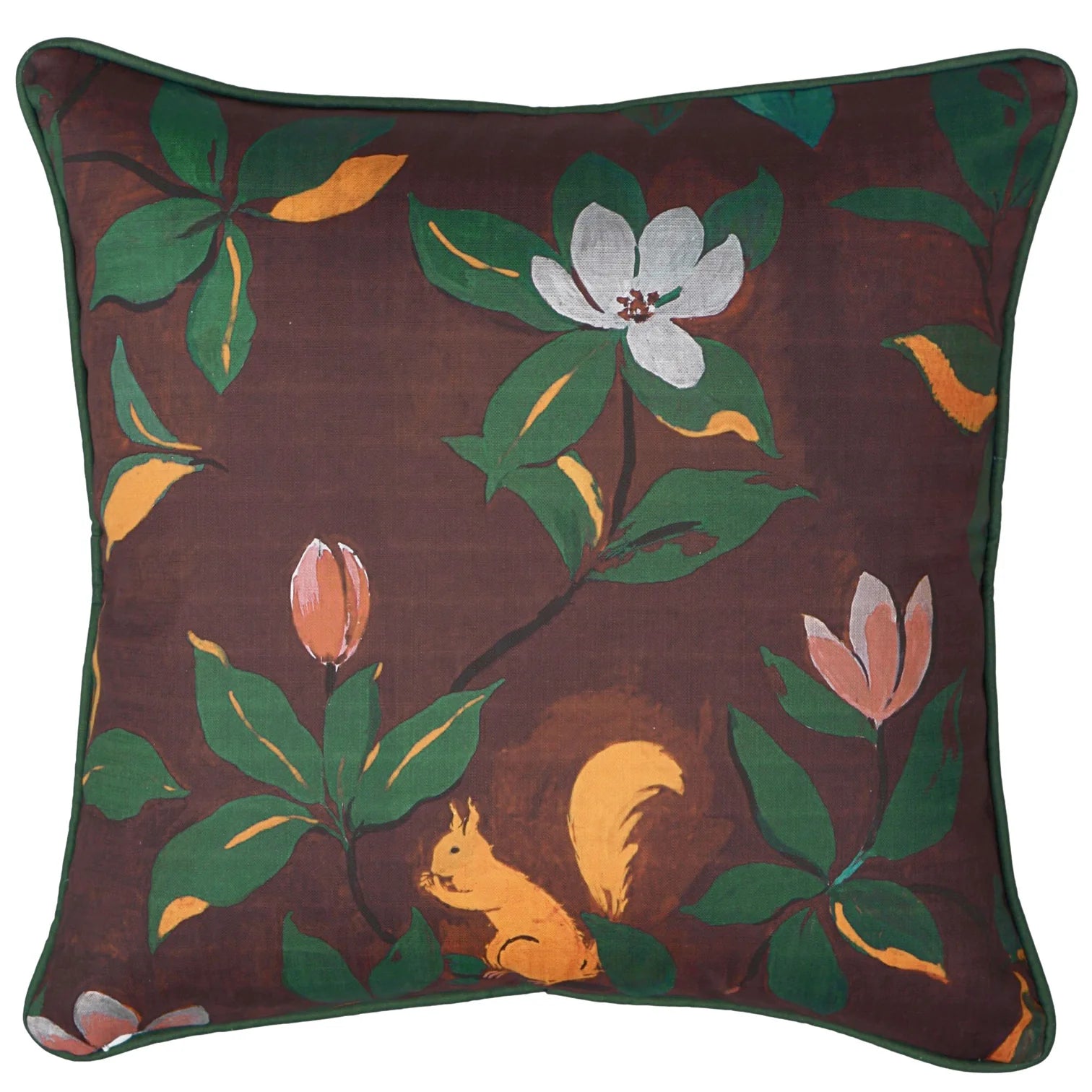 Magnolias Pillow in Copper