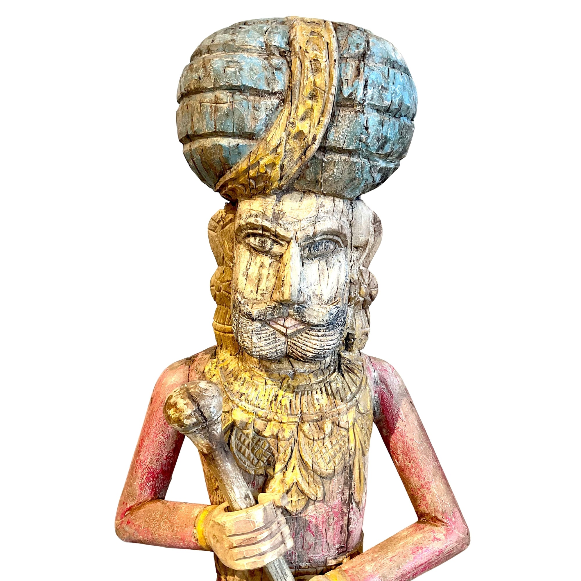Large Ottoman Empire Hand Carved Wooden Figure