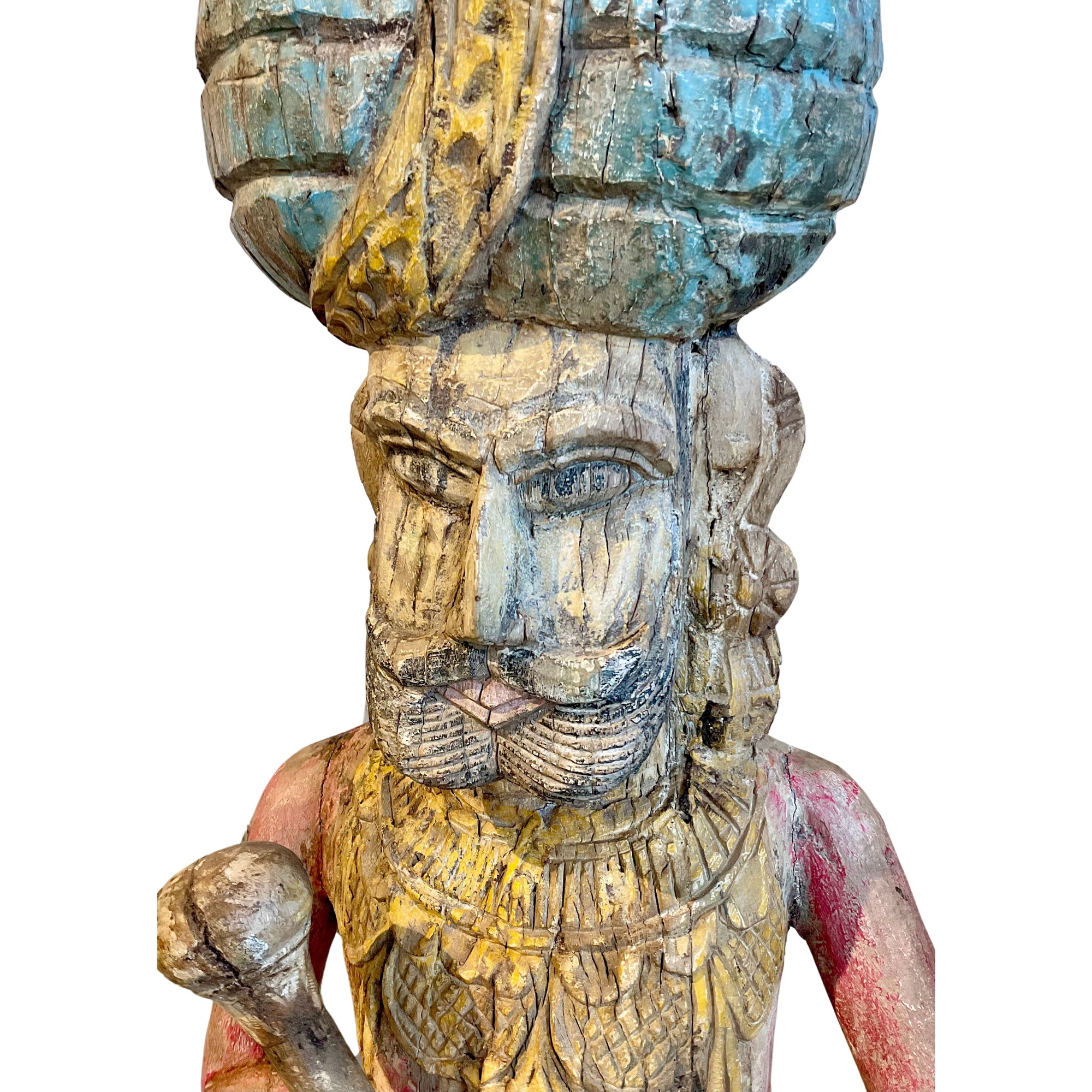 Large Ottoman Empire Hand Carved Wooden Figure