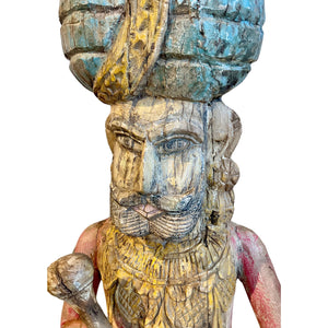 Large Ottoman Empire Hand Carved Wooden Figure