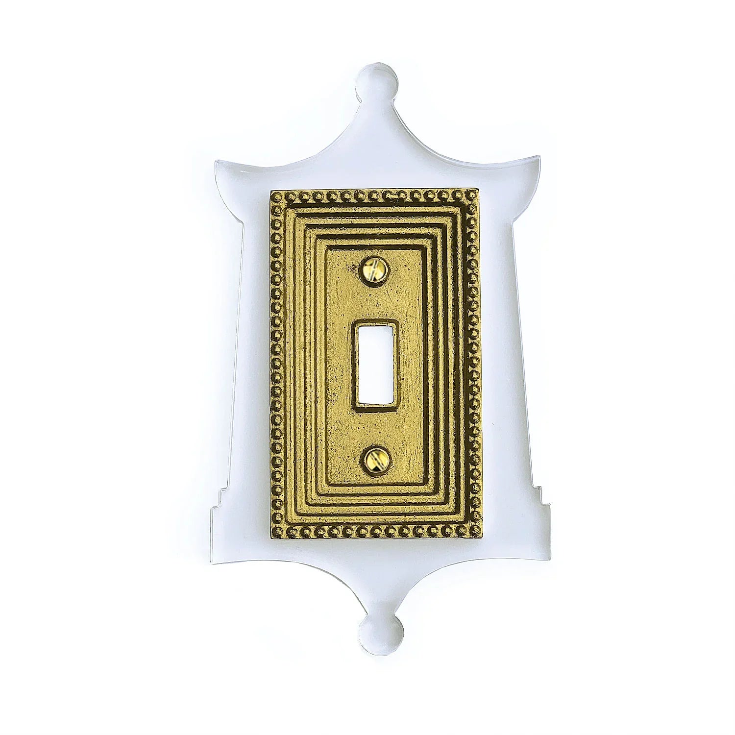 Pagoda Single Acrylic & Brass Switch Plates