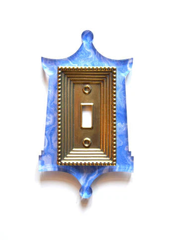 Pagoda Single Acrylic & Brass Switch Plates