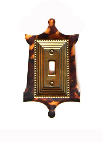 Pagoda Single Acrylic & Brass Switch Plates
