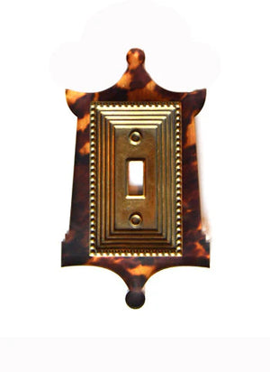 Pagoda Single Acrylic & Brass Switch Plates