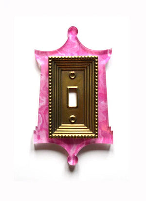 Pagoda Single Acrylic & Brass Switch Plates
