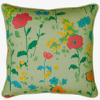 Poppies Pillow in Green